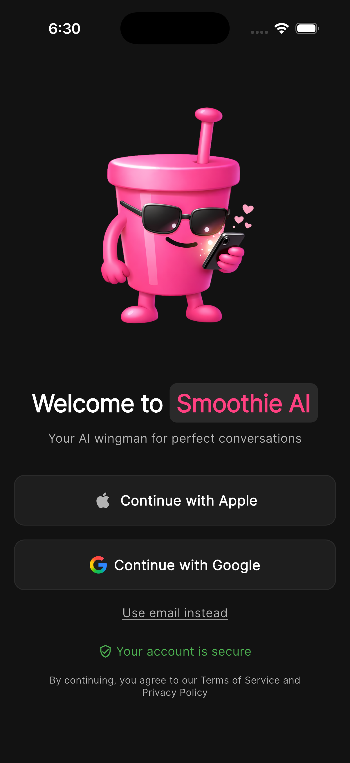 Smoothie AI App Screenshot